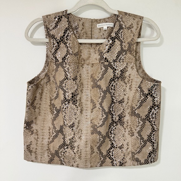 MELISSA NEPTON Tops - Melissa Nepton Snakeskin Print Sleeveless Shell Top Women Medium Animal